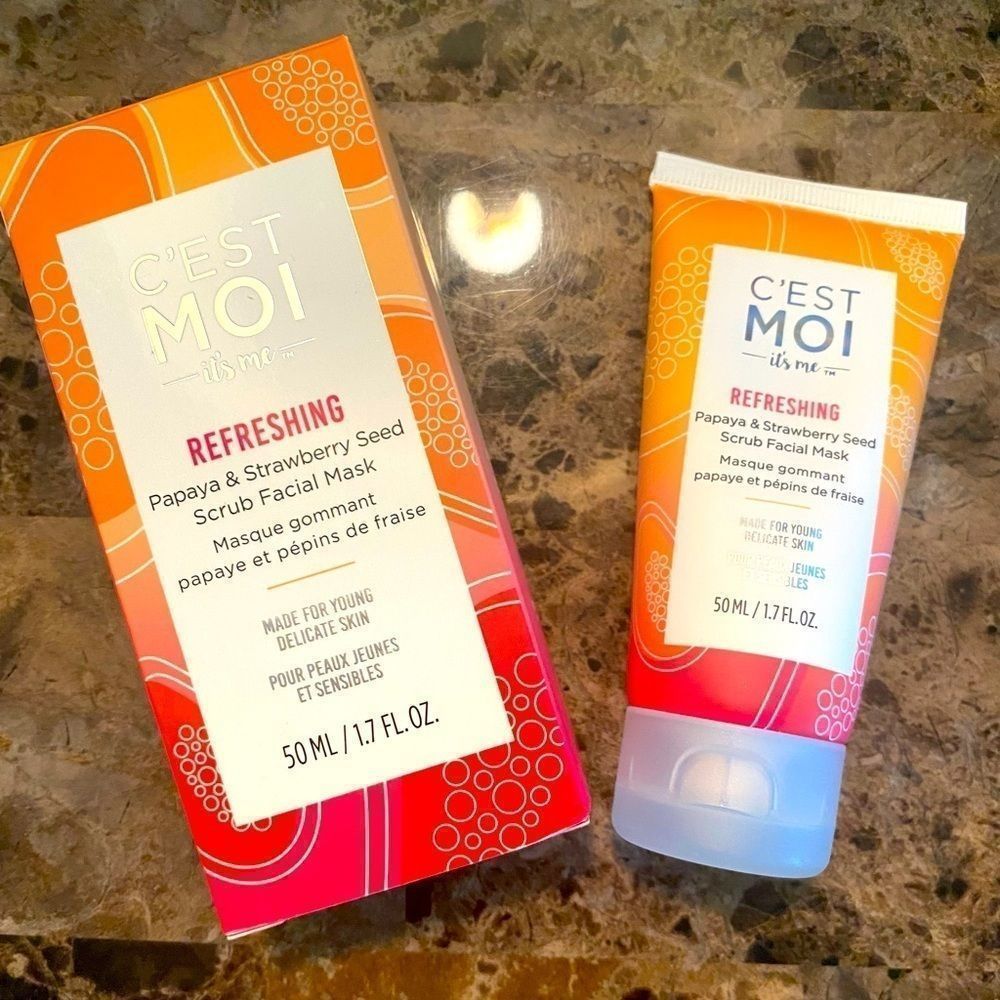 C'est Moi Facial Mask 1.7 fl oz Papaya & Strawberry Skincare Beauty Face New